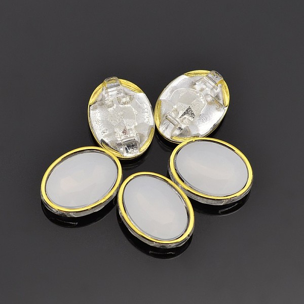 

PandaHall Sew on Taiwan Acrylic, Garment Accessories, Faceted, Oval, WhiteSmoke, 10x8x5mm, Hole: 0.5mm Acrylic Rhinestone Oval White