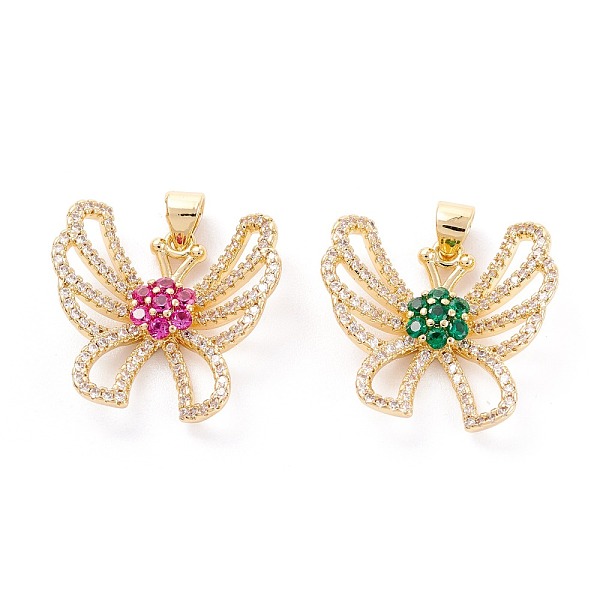 

PandaHall Brass Micro Pave Cubic Zirconia Pendants, Long-Lasting Plated, Butterfly, Mixed Color, 21x21.5x6mm, Hole: 4.4x3.2mm Brass+Cubic..., Multicolor