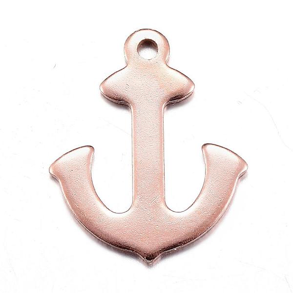 

PandaHall Ion Plating(IP) 304 Stainless Steel Pendants, Anchor, Rose Gold, 16x13x0.8mm, Hole: 1mm 304 Stainless Steel Anchor & Helm