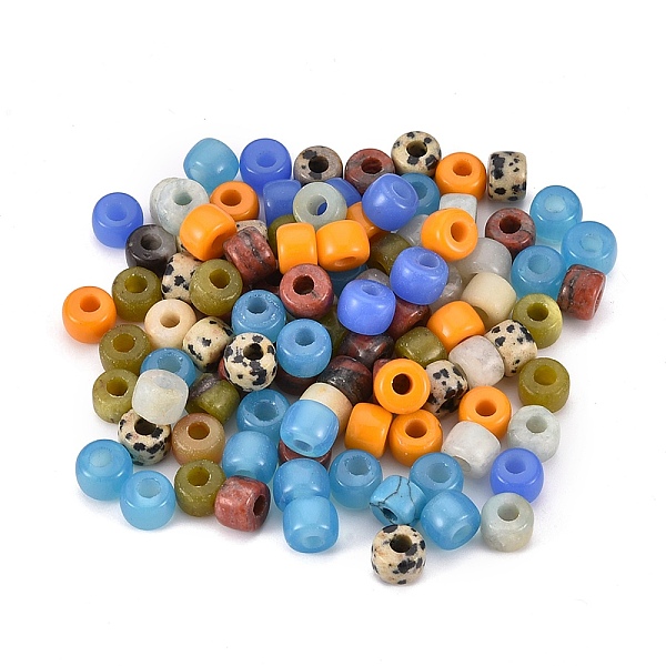 

PandaHall Natural & Synthetic Mixed Gemstone Beads, Barrel, 8x6mm, Hole: 2.5mm Mixed Stone Barrel