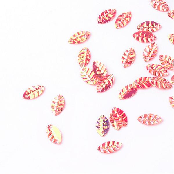 

PandaHall Plastic Paillette Links, Sequins Beads, Leaf, Red, 8.5x4.5x0.5mm, Hole: 1mm, about 30000pcs/500g Plastic Leaf Red