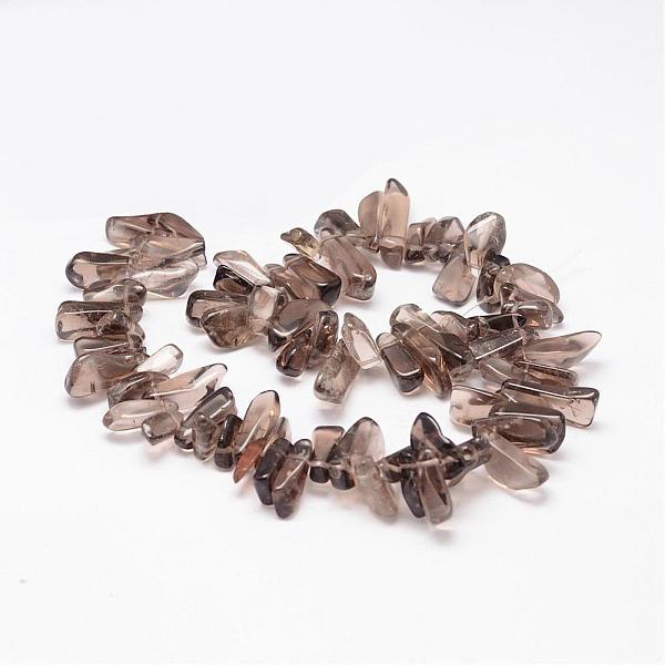 

PandaHall Natural Smoky Quartz Beads Strands, Chip, 11~19x4~8x4~6mm, Hole: 1mm, 15.75 inch Smoky Quartz Chip