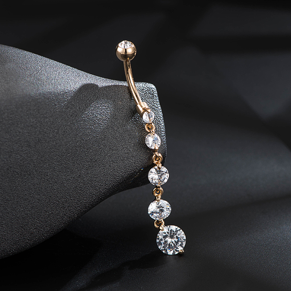 

PandaHall Brass Piercing Jewelry, Belly Rings, with Glass Rhinestone, Mixed Shapes, Rose Gold, 23~64mm, bar: 15 Gauge(1.5mm), 5pcs/set, bar..., Clear
