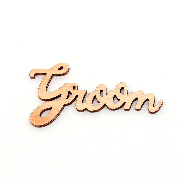 

PandaHall Natural Wood Cabochons, Undyed, Laser Cut, Word, BurlyWood, 25.5x50x2mm, 15pcs/set Wood Word Orange