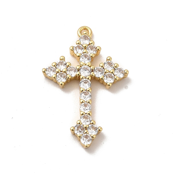 

PandaHall Rack Plating Brass Micro Pave Cubic Zirconia Pendants, Cadmium Free & Lead Free, Long-Lasting Plated, Religion Cross Charm, Real..., Clear