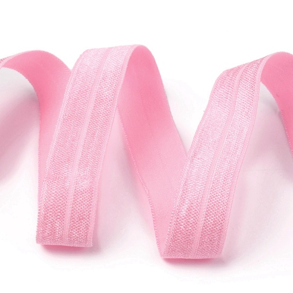 

PandaHall Plain Elastic Band, Webbing Garment Sewing Accessories, Flamingo, 5/8 inch(15mm), about 50yards/roll Elastic Fibre None Pink