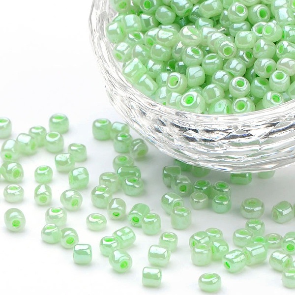 

PandaHall 6/0 Glass Seed Beads, Ceylon, Round, Round Hole, Pale Green, 6/0, 4mm, Hole: 1.5mm, about 500pcs/50g, 50g/bag, 18bags/2pounds...