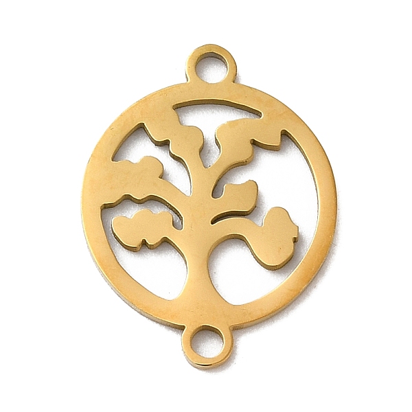 

PandaHall 304 Stainless Steel Connector Charms, Flat Round with Tree of Life Links, Golden, 19x14.5x1mm, Hole: 1.8mm 304 Stainless Steel...