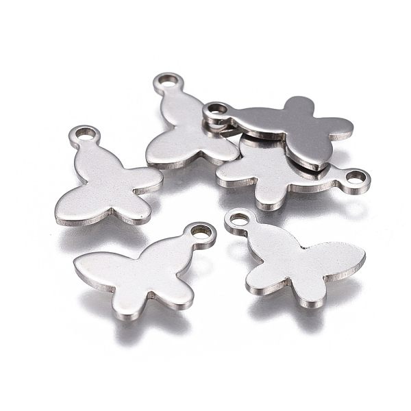 

PandaHall 201 Stainless Steel Stamping Blank Tag Charms, Butterfly, Stainless Steel Color, 12.5x10x0.8mm, Hole: 1.4mm 201 Stainless Steel...