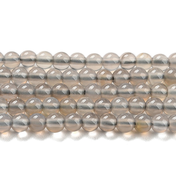 

PandaHall Natural Grey Agate Beads Strands, Grade AB+, Round, 3mm, Hole: 0.7mm, about 136pcs/strand, 15.83''(40.2cm) Grey Agate Round