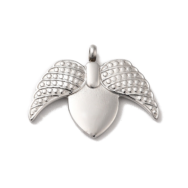 

PandaHall 304 Stainless Steel Pendants, Angel Wing Charm, Stainless Steel Color, 19x25x2mm, Hole: 2mm 304 Stainless Steel Wing