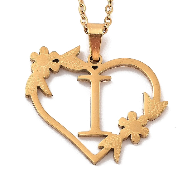 

PandaHall Vacuum Plating 201 Stainless Steel Pendant Necklaces, Letter J, 12.28 inch(31.2cm) 201 Stainless Steel Letter J