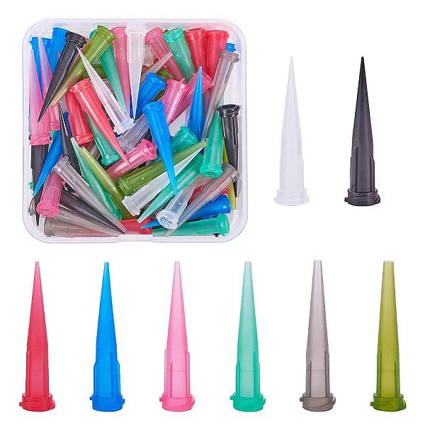 PandaHall FINGERINSPIRE 80Pcs Plastic Tapered Pinhead Glue Liquid Dispenser Needles with 8 Mixed Size Dispensing Fill Needle(14GA /16GA...