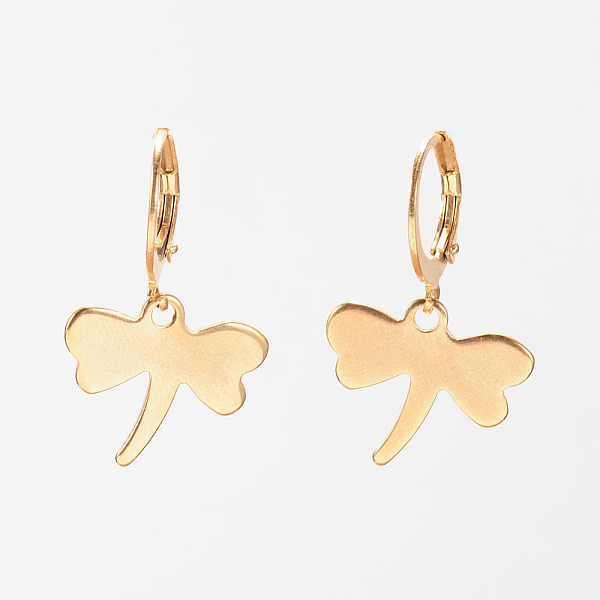 

PandaHall 304 Stainless Steel Leverback Earrings, Hypoallergenic Earrings, , Dragonfly, Golden, 28mm, Pin: 1mm 304 Stainless Steel