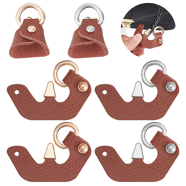 

PandaHall WADORN 2 Pairs 2 Colors Leather Undamaged Bag Triangle Buckle Connector, No Punch Detachable Bag Handle Cover for Adding Handbag...