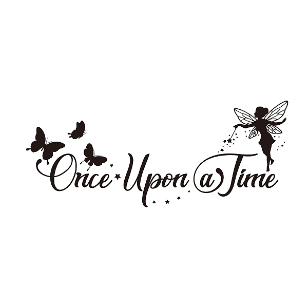 PandaHall SUPERDANT Fairy Wall Decals Fairy Tale Wall Stickers Once Upon a Time Quote Wall Decor Vinyl Wall Self-adhesive Sticker Decoration...
