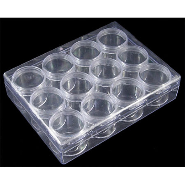 

PandaHall (Defective Closeout Sale), Plastic Bead Storage Containers, Clear, 16.2x12.4x3.8cm, 12PCS Round Box: 39x33mm Plastic Clear