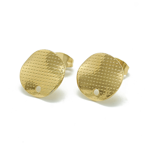 

PandaHall 304 Stainless Steel Stud Earring Findings, with Loop, Wavy Flat Round, Golden, 12mm, Hole: 1.4mm, Pin: 0.8mm 304 Stainless Steel...