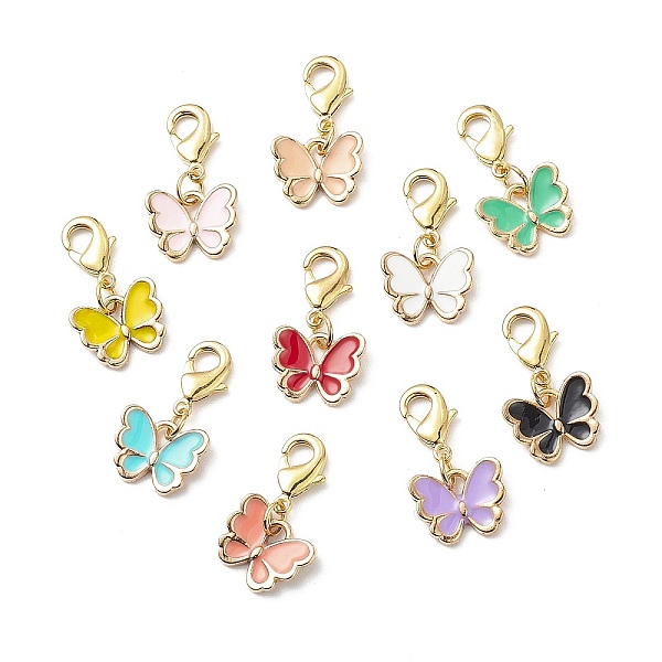 

PandaHall Alloy Enamel Pendant Decoration, Butterfly Lobster Clasp Charms, Clip-on Charms, for Keychain, Mixed Color, 24mm Alloy+Enamel..., Multicolor