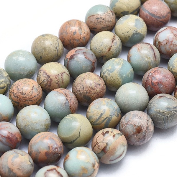 

PandaHall Natural Aqua Terra Jasper Beads Strands, Frosted, Round, 4mm, Hole: 0.8mm, about 106pcs/strand, 16.1 inch(41cm) Aqua Terra Jasper...