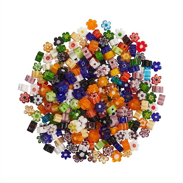 

PandaHall Handmade Millefiori Glass Beads, Flower, Mixed Color, 4x2.6mm, Hole: 1mm Millefiori Lampwork Flower Multicolor