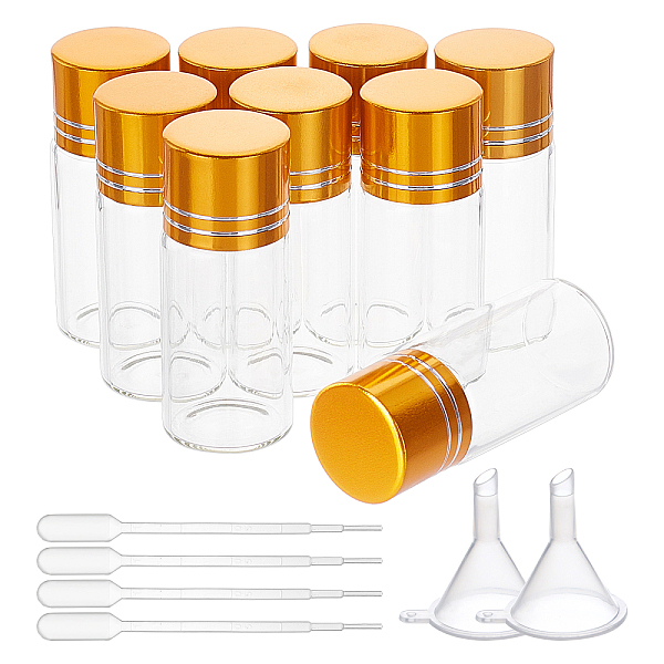 

PandaHall BENECREAT Glass Bead Containers, with Aluminum Lid,Disposable Plastic Transfer Pipettes, Mini Transparent Plastic Funnel Hopper..., Gold