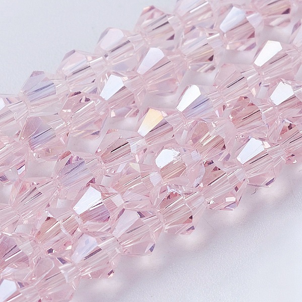 Transparentes perles de verre de galvanoplastie brins