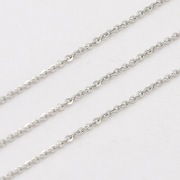 

PandaHall 304 Stainless Steel Cable Chains, Soldered, with Spool, Flat Oval, Stainless Steel Color, 2x1.5mm 304 Stainless Steel