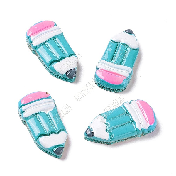 

PandaHall Resin Cabochons, Pencil, Light Sky Blue, 31x15x6mm Resin Triangle
