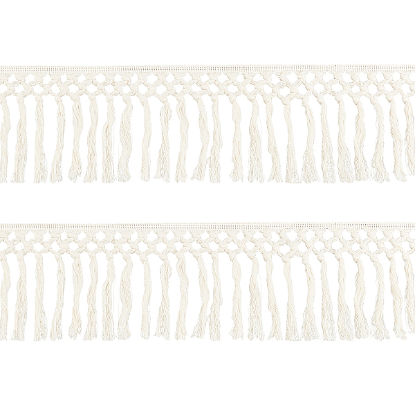 BENECREAT 3.66m X 14cm Wide Cotton Tassel Fringe Trim