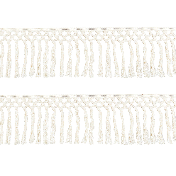 PandaHall BENECREAT 3.66m x 14cm Wide Cotton Tassel Fringe Trim, Costume Accessories Fringe Trim for DIY Sewing Craft Curtain Furniture...