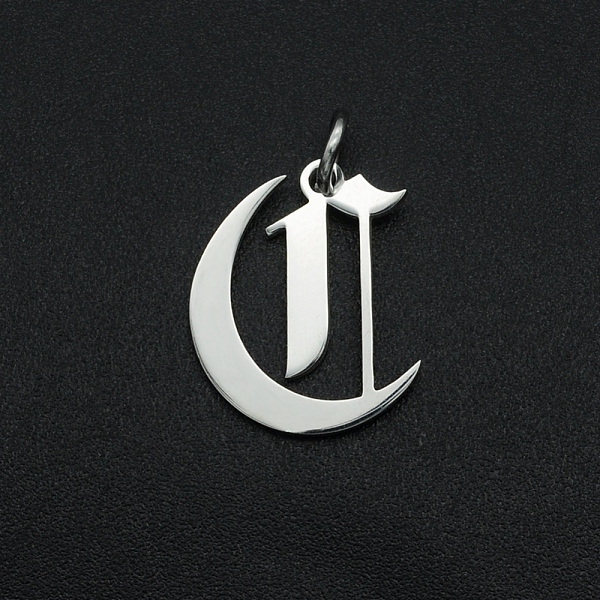 

PandaHall 304 Stainless Steel Pendants, with Jump Ring, Old English, Letter, Laser Cut, Stainless Steel Color, Letter.C, 15.5x12.5x1mm, Hole...