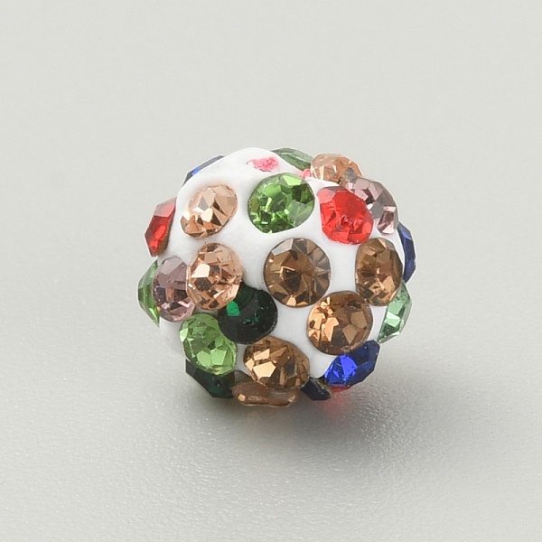 

PandaHall Rhinestone Pave Disco Ball Beads, Polymer Clay Rhinestone Beads, Round, Colorful, 8mm, Hole: 1.8mm Polymer Clay+Glass Rhinestone..., Multicolor