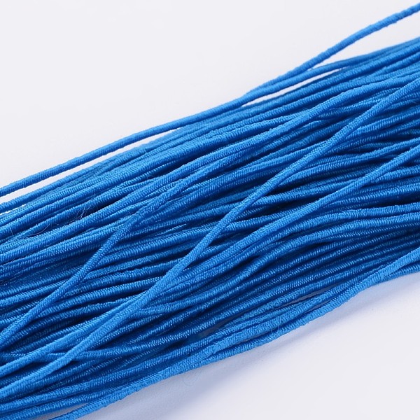 

PandaHall Round Elastic Cord, Made of Rubber, Wrapped by Fibre, Dodger Blue, 1mm, about 25.15~27.34 yards(23~25m)/bundle Elastic Fibre Round...