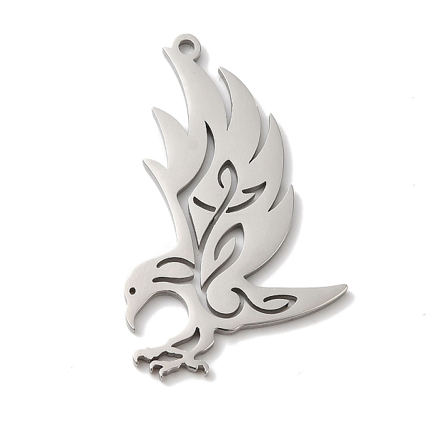 

PandaHall 304 Stainless Steel Pendants, Laser Cut, Crow Charm, Stainless Steel Color, 35x22x1mm, Hole: 1mm 304 Stainless Steel Others