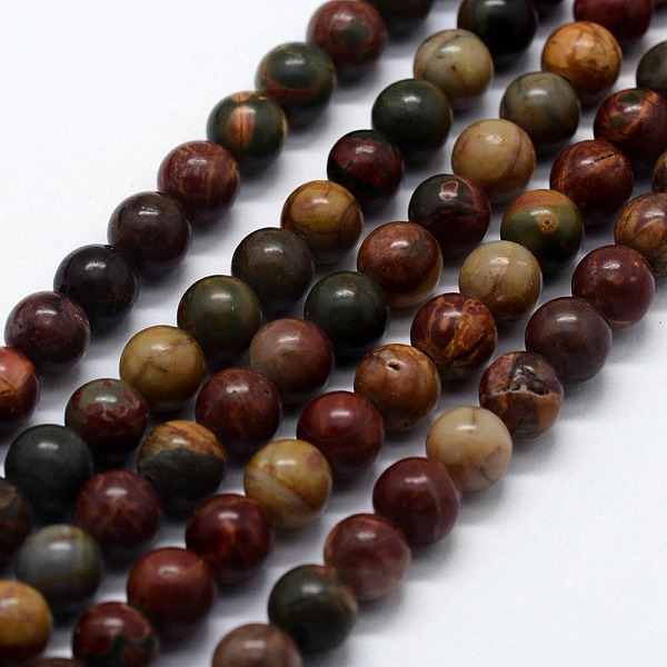 

PandaHall Natural Polychrome Jasper/Picasso Stone/Picasso Jasper Beads Strands, Round, 6mm, Hole: 0.5mm, about 62pcs/strand, 14.96 inch...
