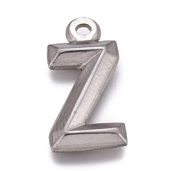 

PandaHall 304 Stainless Steel Pendants, Alphabet, Letter.Z, 16x8x2mm, Hole: 1.2mm 304 Stainless Steel Letter Z