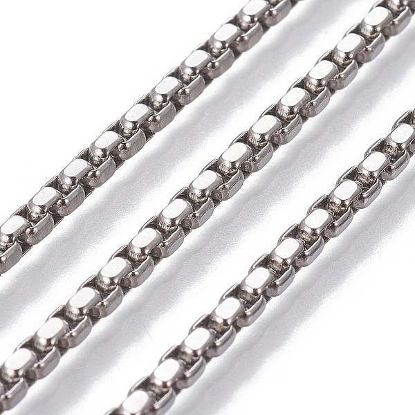 

PandaHall 304 Stainless Steel Box Chains, Unwelded, Stainless Steel Color, 2.5x2.5x1.5mm 304 Stainless Steel