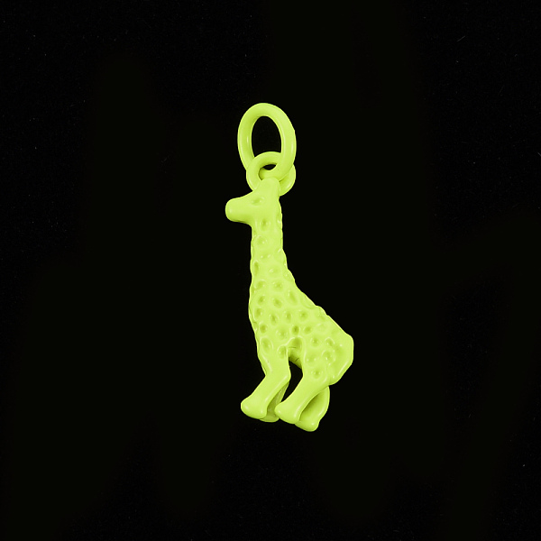 

PandaHall Brass Spray Painted Pendants, with Jump Ring, Cadmium Free & Nickel Free & Lead Free, Giraffe, Yellow Green, 17.5x11x4mm, Jump...