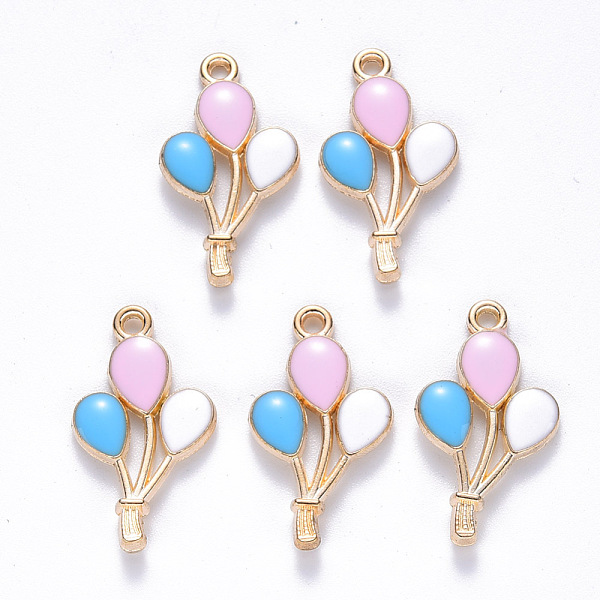 

PandaHall Alloy Enamel Pendants, Balloon, Light Gold, Pearl Pink, 23.5x13x2mm, Hole: 1.6mm Alloy+Enamel Balloon Pink