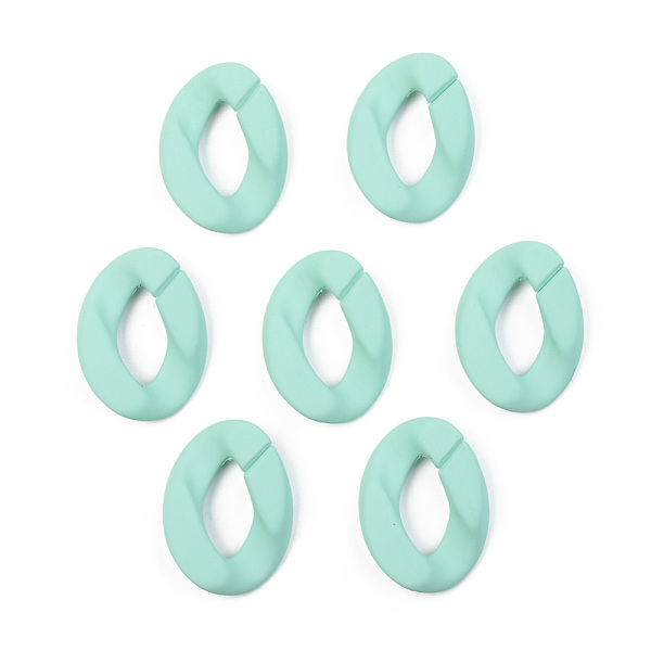 

PandaHall Opaque Spray Painted Acrylic Linking Rings, Quick Link Connectors, for Curb Chains Making, Unwelded, Twist, Turquoise..., Green