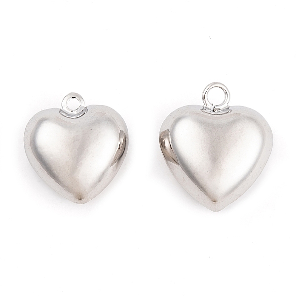 

PandaHall Ion Plating(IP) Brass Pendants, Heart Charms, Platinum, 23x20x9.5mm, Hole: 3mm Brass Heart
