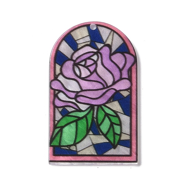 

PandaHall Acrylic Pendants, Flower, Lilac, 41.5x23.5x2mm, Hole: 1.6mm Acrylic Purple
