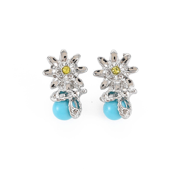 

PandaHall Rack Plating Alloy European Beads, with Citrine Rhinestone and Resin, Large Hole Beads, Cadmium Free & Nickel Free & Lead Free..., Orange