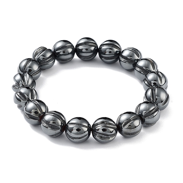

PandaHall Non-Magnetic Synthetic Hematite Beaded Stretch Bracelets, Round, Inner Diameter: 2-1/2 inch(6.3cm) Hematite Round