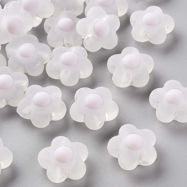 

PandaHall Transparent Acrylic Beads, Frosted, Bead in Bead, Flower, WhiteSmoke, 16.5x17x9.5mm, Hole: 2.5mm, about 390pcs/500g Acrylic Flower..., White