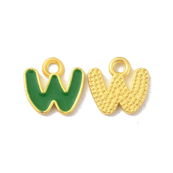 

PandaHall Alloy Enamel Pendants, Matte Gold Color, Letter Charm, Nickel Free, Letter W, 10x10x1.5mm, Hole: 1.6mm Alloy+Enamel Letter W
