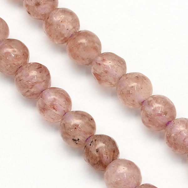 

PandaHall Natural Strawberry Quartz Round Beads Strands, 4.5mm, Hole: 1mm, about 96pcs/strand, 15.5 inch Strawberry Quartz Round