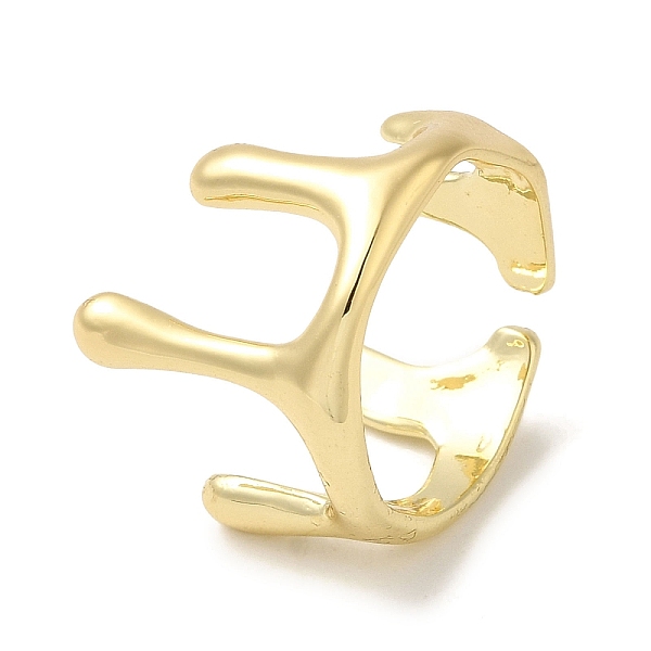 

PandaHall Brass Open Cuff Rings, Crown Ring for Women, Real 18K Gold Plated, 7~16mm, Inner Diameter: 17.3mm Brass Crown