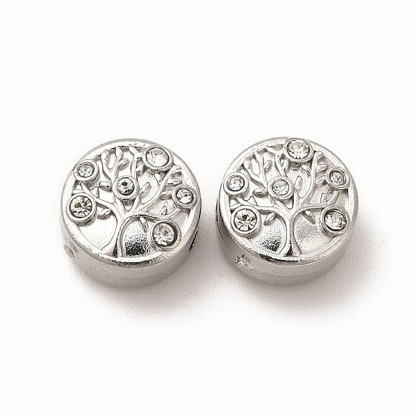 316 Surgical Stainless Steel with Crystal Rhinestone Beads